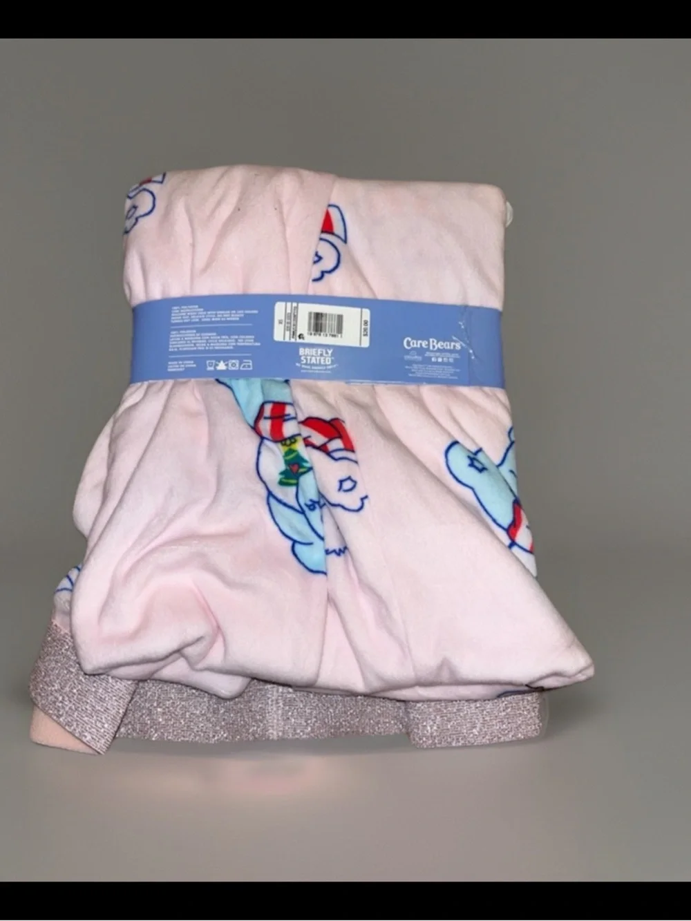 Care Bears Pink & Blue Ladies' Sleep Pants Sparkle Waistband Adorable Pajama